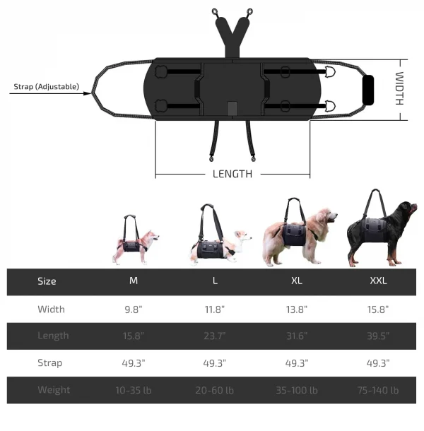 Dog Carry Sling Dog Lift Harness Black 06